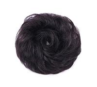 Extension per chignon, 100% umane, per chignon, capelli lisci, colore nero e marrone