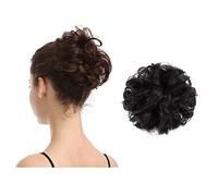 Extension per chignon 100% umano, capelli ricci disordinati, per donne e bambini, chignon disordinati, veri chignon a ciambella, 6#, castano medio