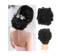Extension per Chignon Chignon riccio disordinato for capelli grandi con fermagli for pettine nella copertura della coda dei capelli Estensione della coda di cavallo Pezzi di capelli naturali sintetici