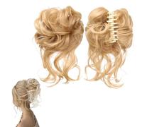 Extension per chignon, con clip, capelli sintetici resistenti al calore, da donna, colore nero 0221