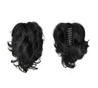 Extension per chignon da donna, 25,4 cm, versatile, facile e sicuro, extension a coda di cavallo con clip a artiglio, fibra sintetica ad alta temperatura, grigio oro