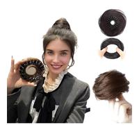 Extension per chignon, extension per chignon, sintetiche, con clip per chignon, colore nero naturale.