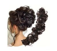 Extension per Chignon Pezzo di capelli for chignon disordinato Pezzo di capelli ricci ondulati Scrunchies Estensioni Estensioni for coda di cavallo lunga Coda di cavallo Avvolgimento fai-da-te attorno