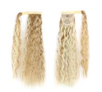 Extension per coda di cavallo, capelli umani, Parrucca in fibra chimica di equiseto con increspatura d'acqua Extension per capelli spessi e dall'aspetto natura(Golden white)