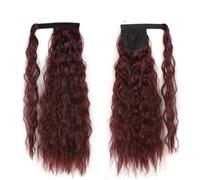 Extension per coda di cavallo, capelli umani, Parrucca in fibra chimica di equiseto con increspatura d'acqua Extension per capelli spessi e dall'aspetto natura(Red)