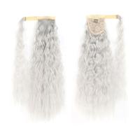 Extension per coda di cavallo, capelli umani, Parrucca in fibra chimica di equiseto con increspatura d'acqua Extension per capelli spessi e dall'aspetto natura(Gray)