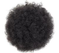 Extension per coda di cavallo con capelli ricci neri naturali, coda di cavallo afro da donna, estensione a coda di cavallo con coulisse, design rotondo regolabile, facile da installare