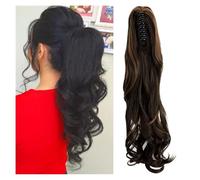 Extension per coda di cavallo Due estensioni for capelli ondulati for lo styling con clip sintetica for capelli finti nella parrucca a coda di cavallo Riccioli quotidiani della coda di cavallo Capelli