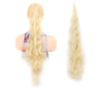 Extension per coda di cavallo Extension for coda di cavallo sintetica, 32 pollici, flessibile, avvolgente, lunga e riccia, for uso quotidiano da donna Capelli finti(Gold)
