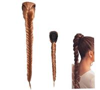 Extension per coda di cavallo intrecciata 23, 6 pollici di lunghezza extension per coda di cavallo intrecciata parrucca sintetica per feste femminili balli cosplay e tutti i giorni marrone rossiccio