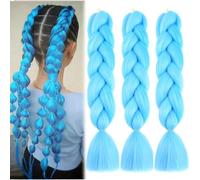 Extension Per Treccine Africane 3pc Jumbo Treccia Extension Capelli Fibra Sintetica Treccia Di Scatola Crochet Twist Braiding Hair (24zoll(3per Pack),blu)