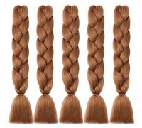 Extension per Treccine Africane Capelli Intrecciate Finti Estensioni Trecce Africane Sintetiche 5 Bundles 500g Ombre Jumbo Braiding Hair Fibre (Auburn)