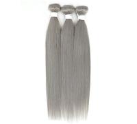 Extension Straight Bundles with Frontal 13x4 Silver Colored Hair 3 Bundles With Closure Brazilian Remy Human Hair Extensions Braiding Hair(20inches)