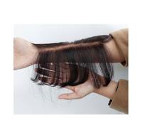 Extension svizzero in pizzo HD, con frange di capelli veri brasiliani, 100% capelli umani brasiliani, per capelli da donna (colore naturale)