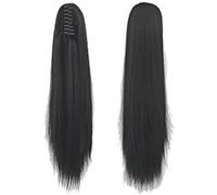 Extension Women's Claw Clip on Ponytail Hair Extension Long Straight Hair Synthetic Hairpiece Fiber(Color4)
