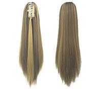 Extension Women's Claw Clip on Ponytail Hair Extension Long Straight Hair Synthetic Hairpiece Fiber(Color15)