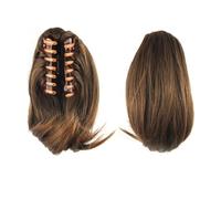 Extension Women's Short Straight Claw Clip On Ponytail Hair Extension Natural Pony Tail Hair Synthetic Hairpiece(Color5)