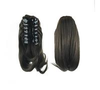 Extension Women's Short Straight Claw Clip On Ponytail Hair Extension Natural Pony Tail Hair Synthetic Hairpiece(Color1)