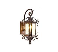 Exterior Waterproof Lanterns, Outdoor Wall Sconce Light Brown Exterior Ip54 Waterproof Wall Light Fixtures E27 Socket Wall Lamp For Patio Entryway With Glass Shade Wall Mount Lamp