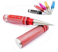 Exteriorm Multipurpose Manual Hole Punch,DIY Punchs Grinder Tool,Steel Metal 0-14mm Hole Puncher Reamer,Straw Hole Puncher for Plastic Lids (Red)