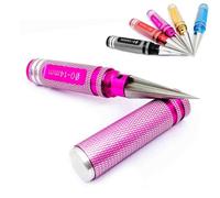 Exteriorm Multipurpose Manual Hole Punch,DIY Punchs Grinder Tool,Steel Metal 0-14mm Hole Puncher Reamer,Straw Hole Puncher for Plastic Lids (Pink)