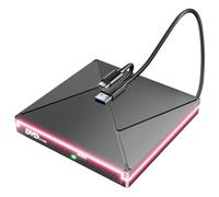 External CD Drive for Mac with RGB, DVD Player for Laptop, USB 3.0 USB C CD Burner External Disk Drive, DVD Reader Writer ROM Drive Compatible with Laptop Desktop Mac,Windows 11/10/8/7 Linux