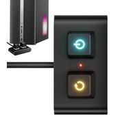 External PC Power Button - Aluminum 6.1 x 3.08 x 2.8 cm | Desktop Computer Start Switch with 2 m Cable, Plug and Play Remote Power Trigger | External Desktop Power Button for Home