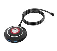 External PC Powerr Button - 1.6M PC Powerr Extension switchh | Desktop PC Case Powerr Reset switchh | External Remote Case Motherboard/Off Button With Two USB And Audio Ports 5.2ft For Computer