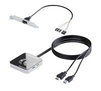 Externer PC Power Switch USB3.0 - Desktop Einschaltknopf Schwarz | 117cm USB Power Button Für Computer Home Büro Hotel | Einfaches Einschalten 210g PVC 8x8cm Langer Kabel Mod