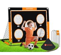 EXTFANS Porta Da Calcio Per Bambini 2 In 1, Rete Pieghevole Pop-Up Con Borsa Per Il Trasporto, Per Interno Esterno (Orange, 150 * 120 * 120cm)