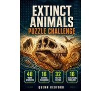Extinct Animals Puzzle Challenge: 40 Word Searches, 16 Science Reasoning Puzzles, 32 Fact or Fiction Challenges & 16 Geological Timeline Puzzles - Perfect gift