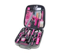 Extol Lady Valigetta portautensili da donna 68 pezzi in rosa I Kit di attrezzi per la casa I Kit di attrezzi con pinze, guanti, livello, pennello, metro nastro, martello, torcia ecc. I strumento rosa