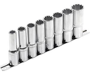 EXTOL PREMIUM Testina cava allungata, MULTI-LOCK, set da 8 pezzi, 1/2"