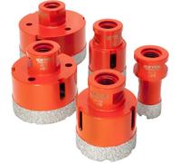 EXTOL Set di 5 corone diamantate, diametro 20-35-45-55-68 mm, filettatura M14 8802995