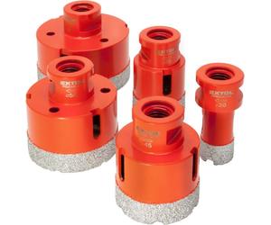 EXTOL Set di 5 corone diamantate, diametro 20-35-45-55-68 mm, filettatura M14 8802995