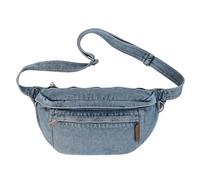 Extolove Marsupio in denim, grande borsa a tracolla da donna, in denim, con cinghia regolabile, Azzurro chiaro, Large