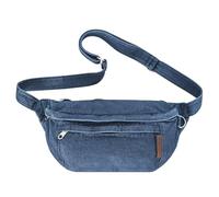 Extolove Marsupio in denim, grande borsa a tracolla da donna, in denim, con cinghia regolabile, Blu scuro, Large