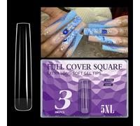 Extra 5XL Chiodi trasparenti per unghie acriliche professionali 180 pezzi copertura completa stili francesi manicure nail art
