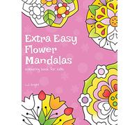 Extra Easy Flower Mandalas Colouring Book For Kids: 40 Simple Floral Mandala Designs: 12