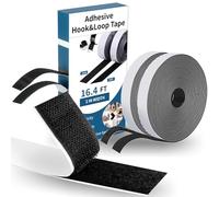 Extra Forte Velcro Adesivo Forte 50 mm x 5 m, Multifunzione Velcro Biadesivo per Uso Nnterno ed Esterno, per Tessuti, Zanzariere, Moquette, Nero