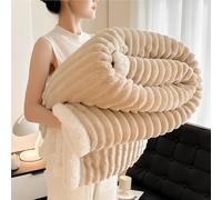Extra Lar Sherpa Fce - Coperta invernale ponderata in morbida microfibra termica per divano e letto, 180 x 200 cm, colore: cachi