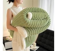 Extra Lar Sherpa Fce - Coperta invernale ponderata ultra morbida in microfibra termica per camera da letto, 100 x 150 cm, colore: verde chiaro