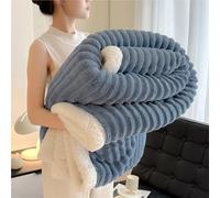 Extra Lar Sherpa Fce - Coperta invernale ponderata ultra morbida in microfibra termica, per divano e camera da letto, 180 x 200 cm, colore: blu