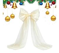 Extra Large Bow Tree Topper, Elegant Tulle Bow With Long Streamers