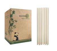 Extra Large Cannucce Bamboo per Bubble Tea - 12mm, 200 Pezzi Biodegradabili Cannucce in Fibra Bambù Jumbo Boba Cannucce per Smoothie, Cocktail, Bar, Frullati