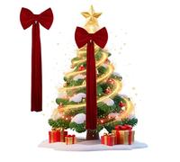 Extra Large Christmas Tree Topper Bow, Christmas Tree Bow Topper With Long Streamers For Tree, Wreath, Wall, Indoor & Outdoor Decorations (170cm,red)
