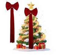 Extra Large Christmas Tree Topper Bow, Christmas Tree Bow Topper With Long Streamers For Tree, Wreath, Wall, Indoor & Outdoor Decorations (200cm,red)