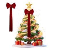 Extra Large Christmas Tree Topper Bow, Christmas Tree Bow Topper With Long Streamers For Tree, Wreath, Wall, Indoor & Outdoor Decorations (130cm,red)