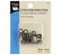 Extra-Large Hooks & Eyes 3/Pkg-Black