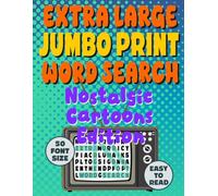 Extra Large Jumbo Print Word Search 50 Font Size - Nostalgic Cartoons Edition: Easy To Read Word Find Puzzles for Older, Senior Eyes